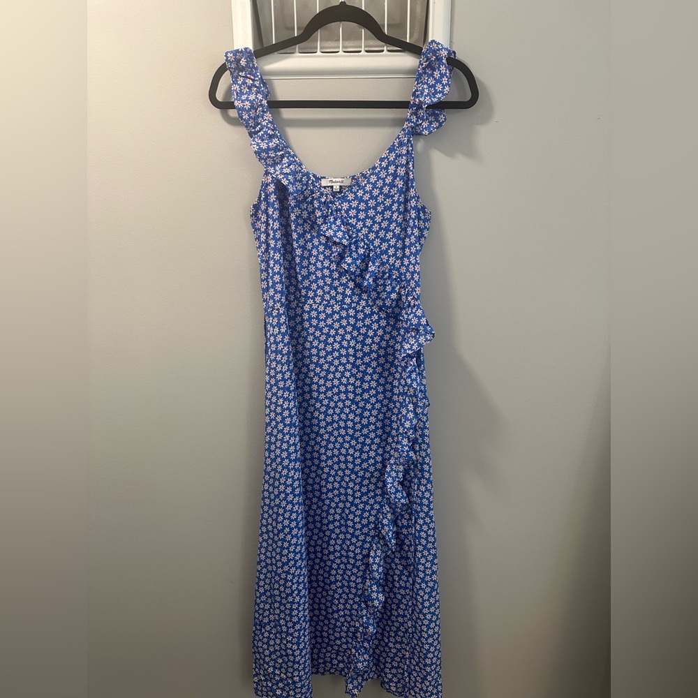 Madewell Asymmetrical Blue Floral Dress